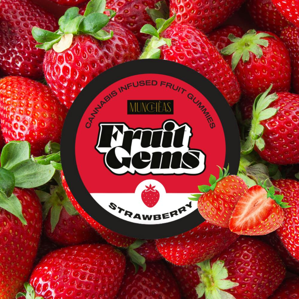 Photograph of product: Muncheas - Sour Strawberry Gummies 100mg