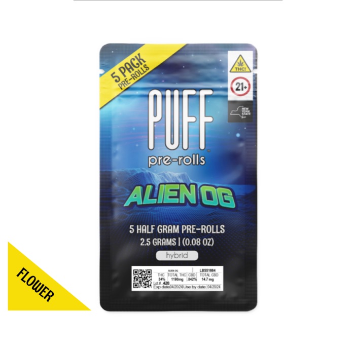 Photograph of product: Alien OG | Pre-Rolls Multipack | 5ct 2.5g
