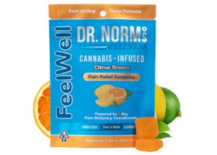 Photograph of product: Dr.Norms - 100mg Feel Well Citrus Breeze Pain Relief Gummies - THVC:CBD:TH-oui:CBG:CBC