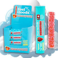 Photograph of product: Feel Goods 100mg Strawberry Gummy Straw