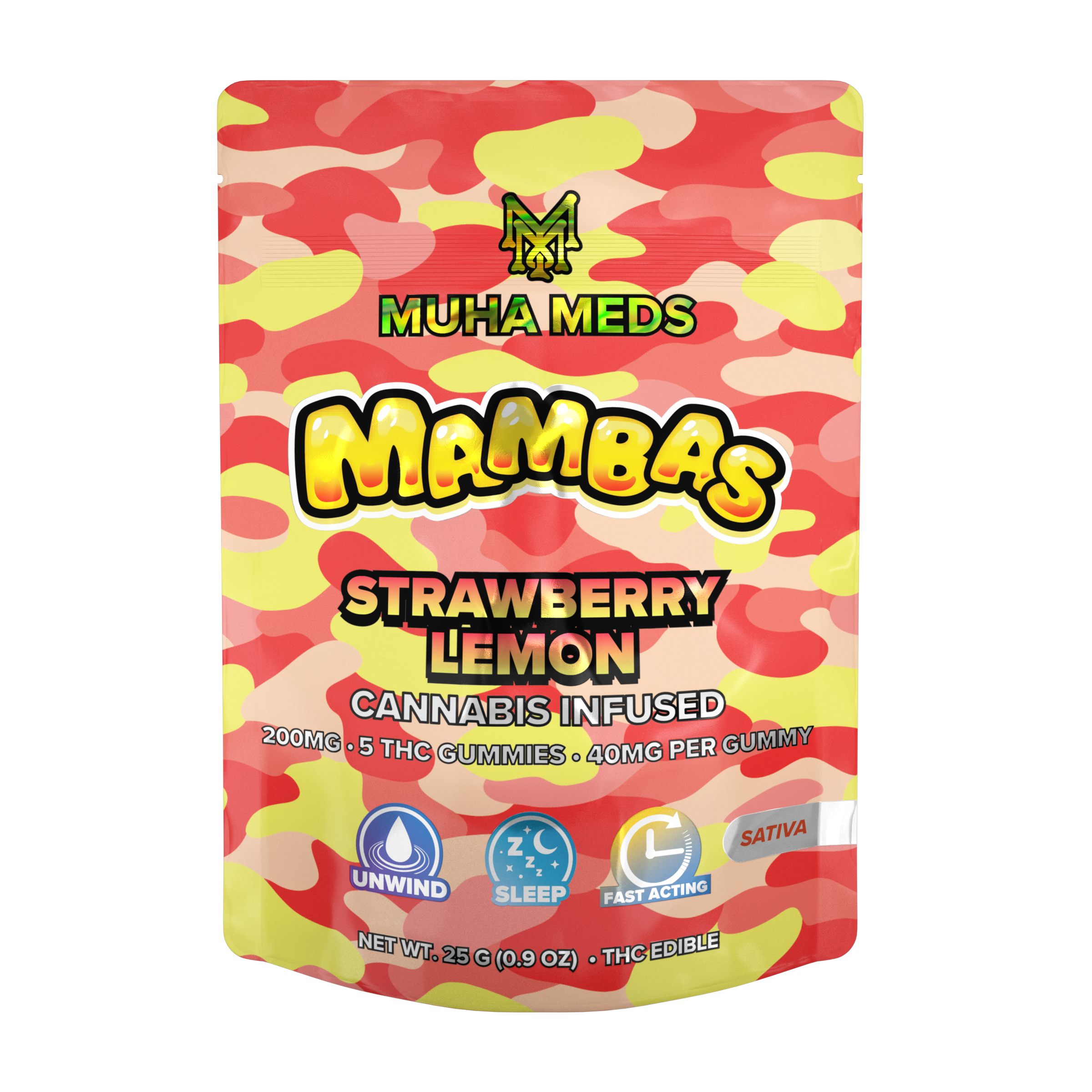 Photograph of product: MuhaMeds - 200MG Gummies - Strawberry Lemon