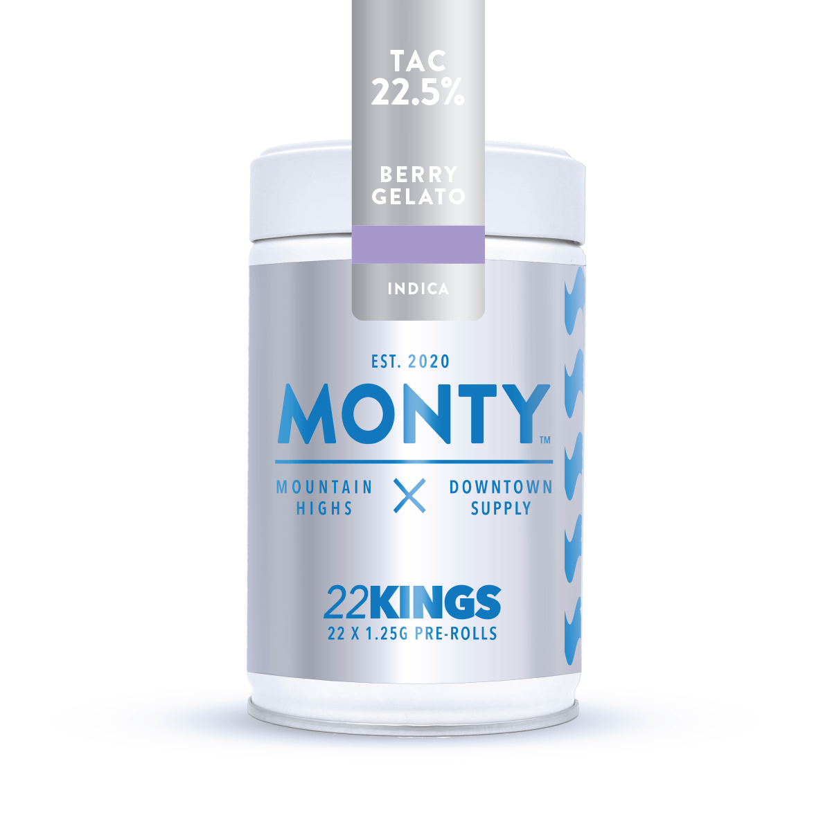 Photograph of product: MONTY | Berry Gelato | Pre-Rolls | 22 x Kings