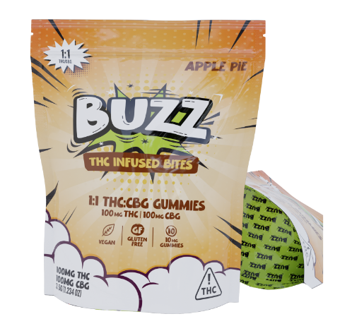 Photograph of product: BUZZ | Apple Pie 1:1 TH-oui:CBG Gummies 100mg