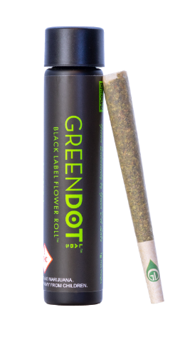 Photograph of product: GREEN DOT Black Label Flower Roll 1g