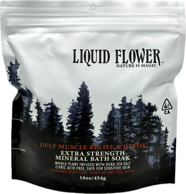 Photograph of product: Deep Muscle Relief & Detox Extra Strength 16oz Mineral Bath Soak - Liquid Flower