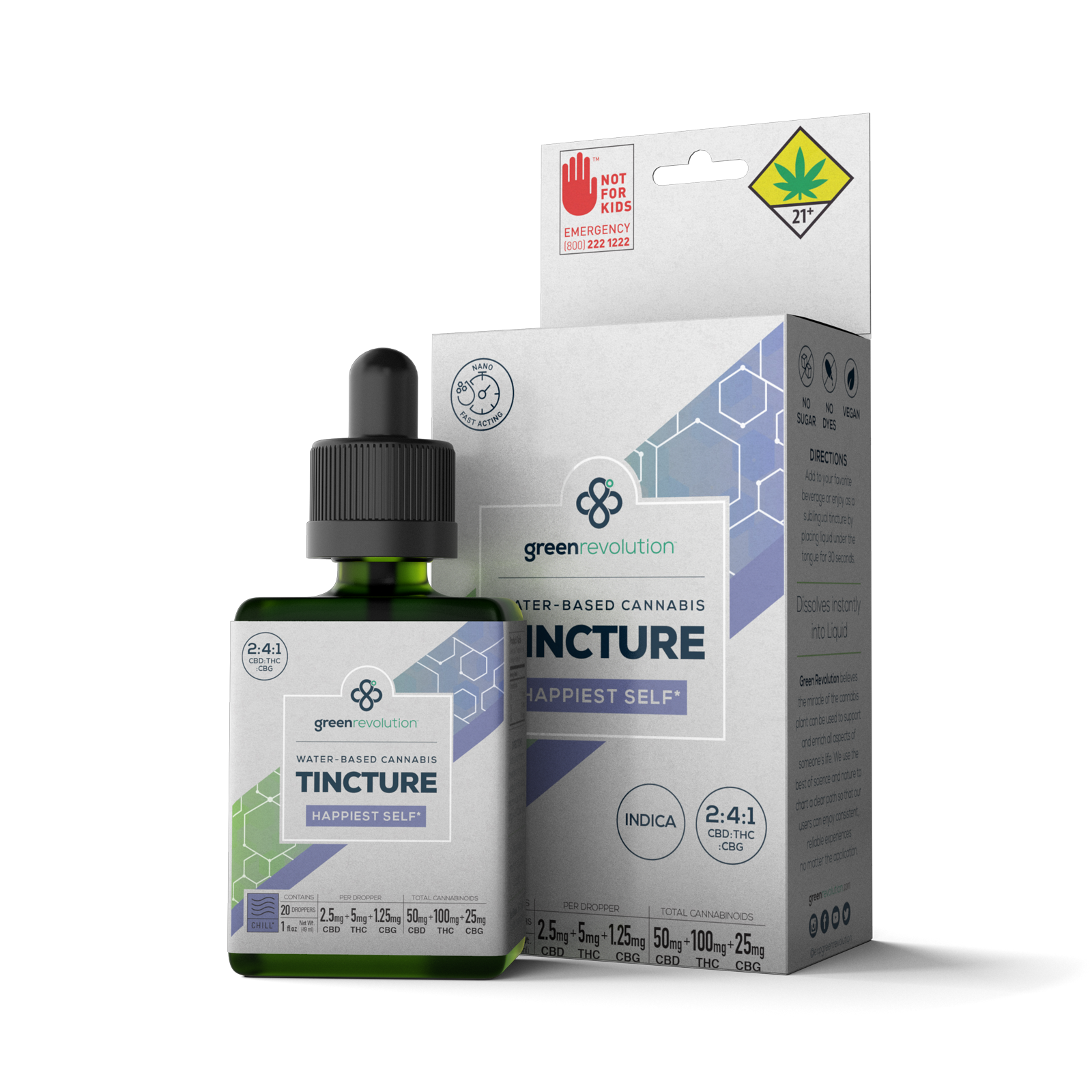 Photograph of product: Happiest Self  1:1:1:1 Water Based Tincture | 1oz