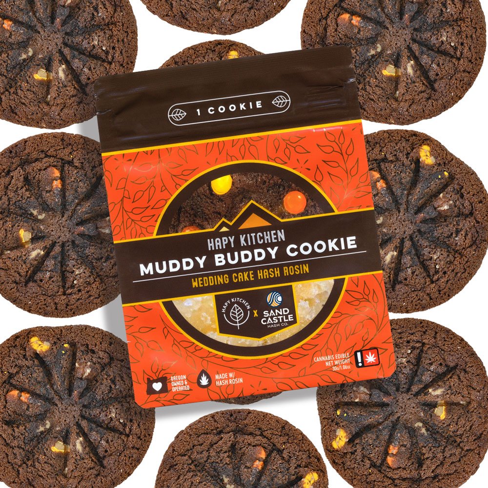 Photograph of product: Hapy Kitchen Wedding Cake Rosin Cookie 100mg - Muddy Buddy