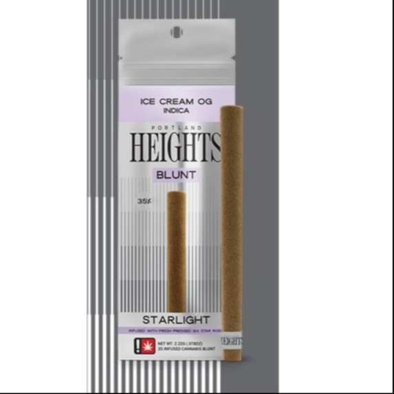 Photograph of product: Portland Heights > STARLIGHT Blunt 2.22g > Hybrid > Kush and Orange Juice