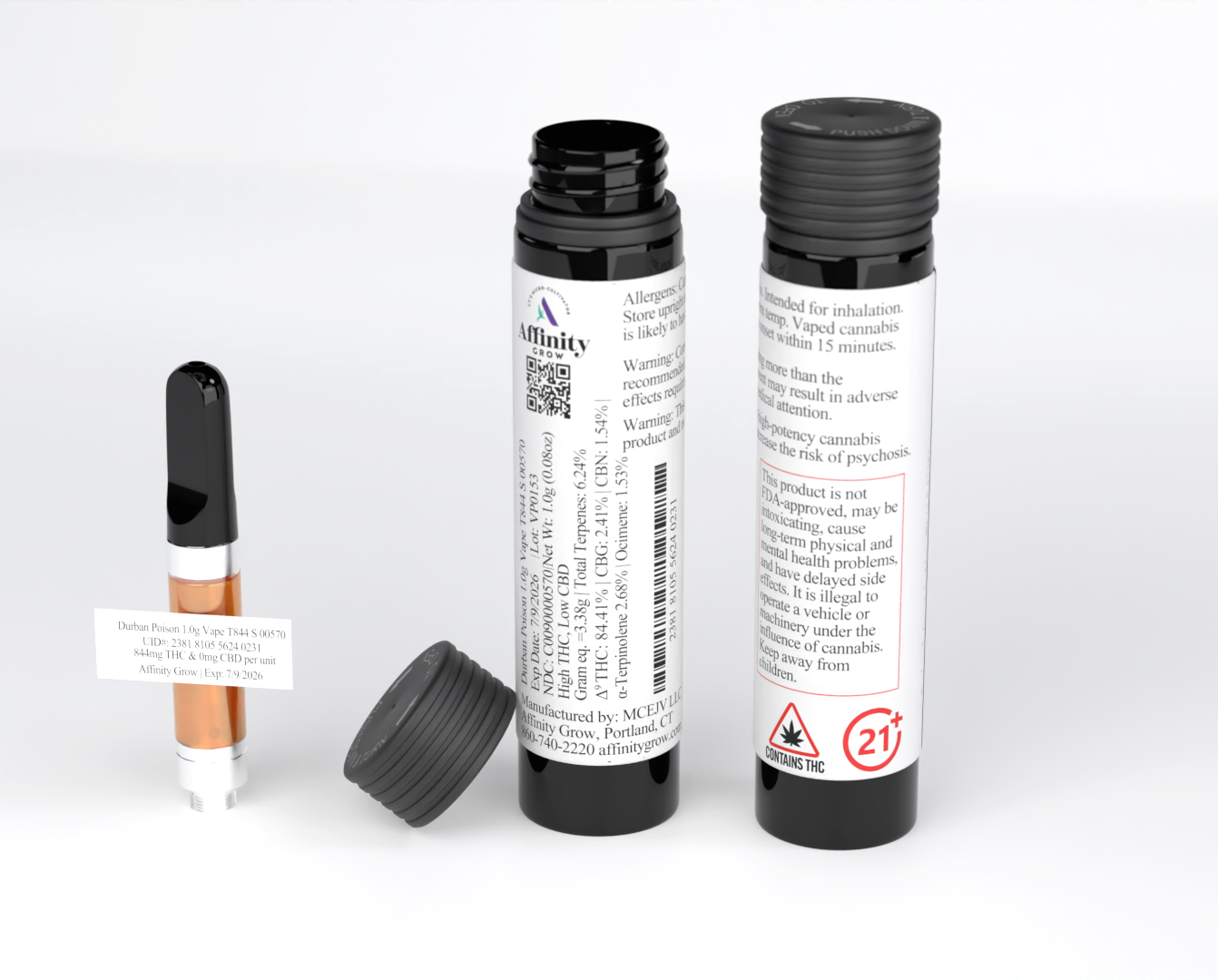Photograph of product: Durban Poison 1.0g Vape T844 S 00570