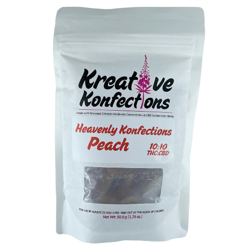 Photograph of product: 1:1 Peach Heavenly Konfections 10-Pack 100mg