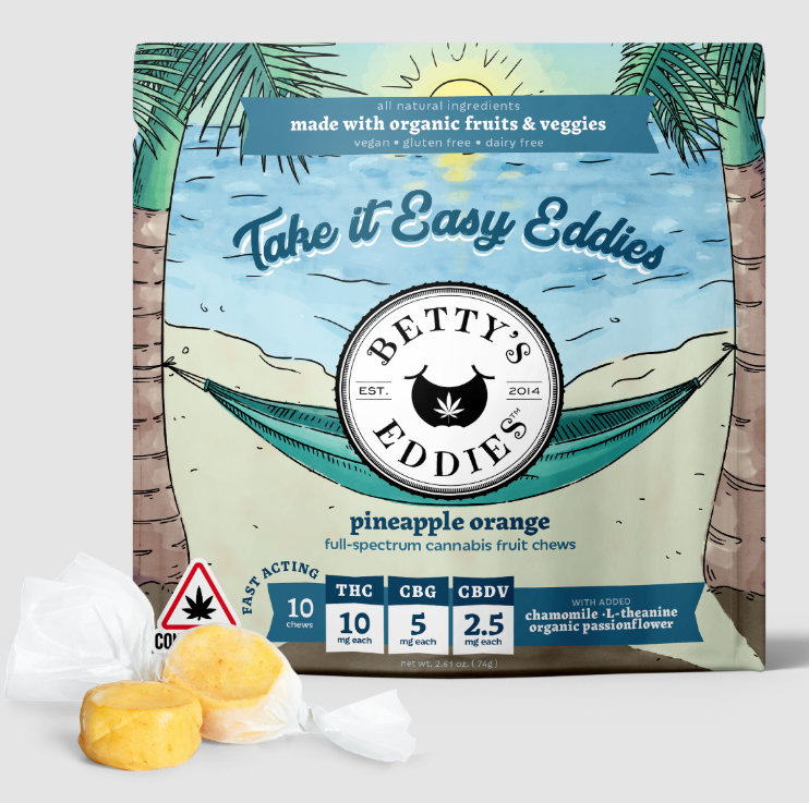Photograph of product: Pineapple Orange Fruit Chews 10pk 100mg