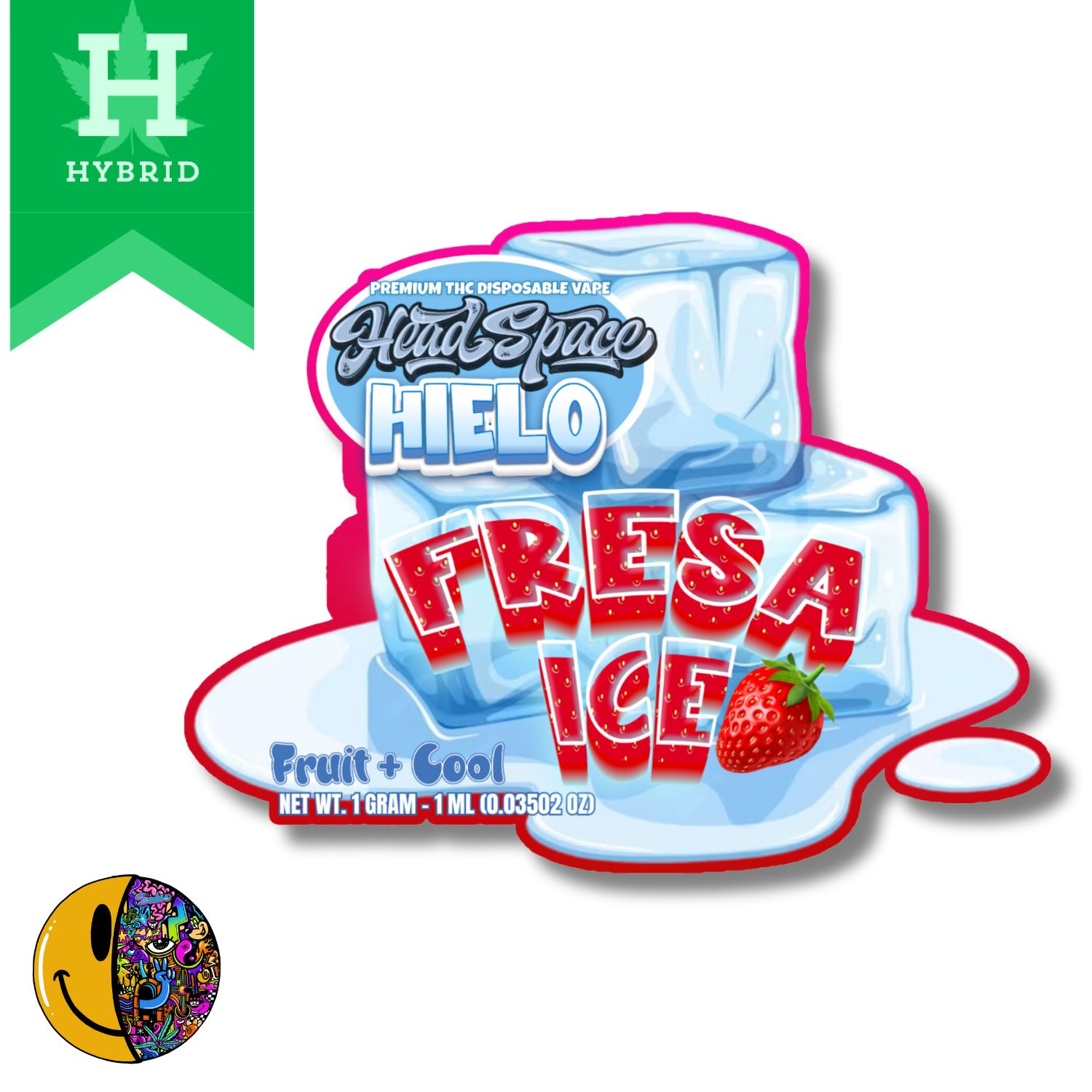 Photograph of product: HeS | Vaporizer | Disposable 1pk | Hielo Fresa Ice | 1ml