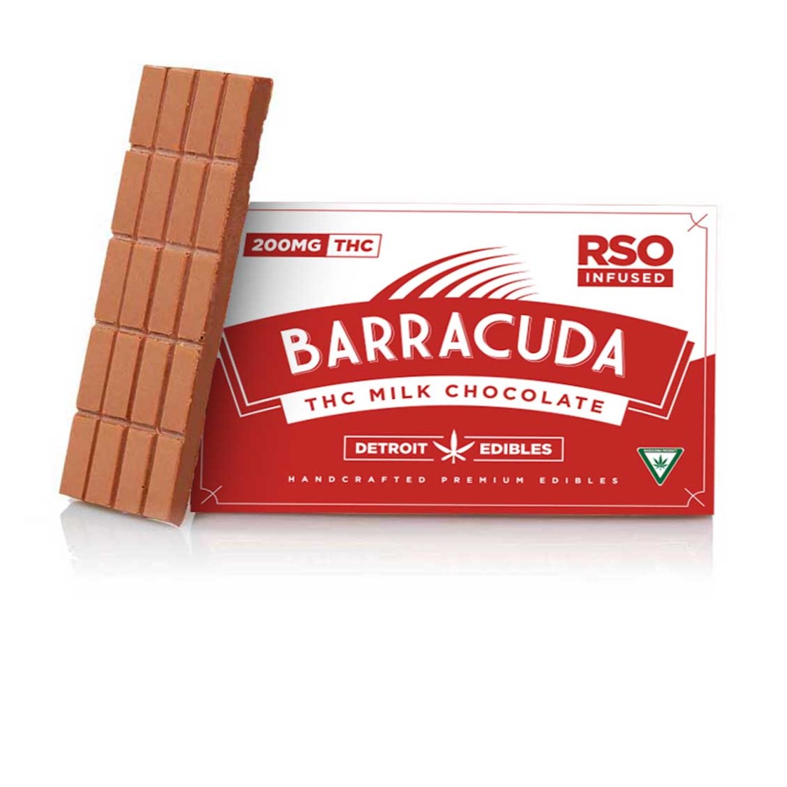 Photograph of product: Detroit Edibles RSO Milk Chocolate Barracuda Bar | 200mg