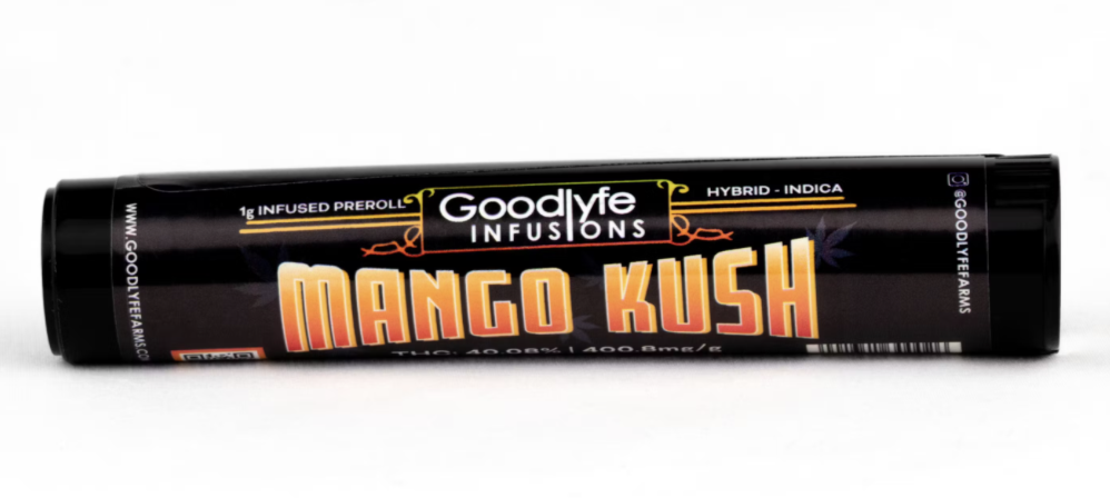 Photograph of product: Goodlyfe | 1g Infused Pre-Roll Joint | Mango Kush