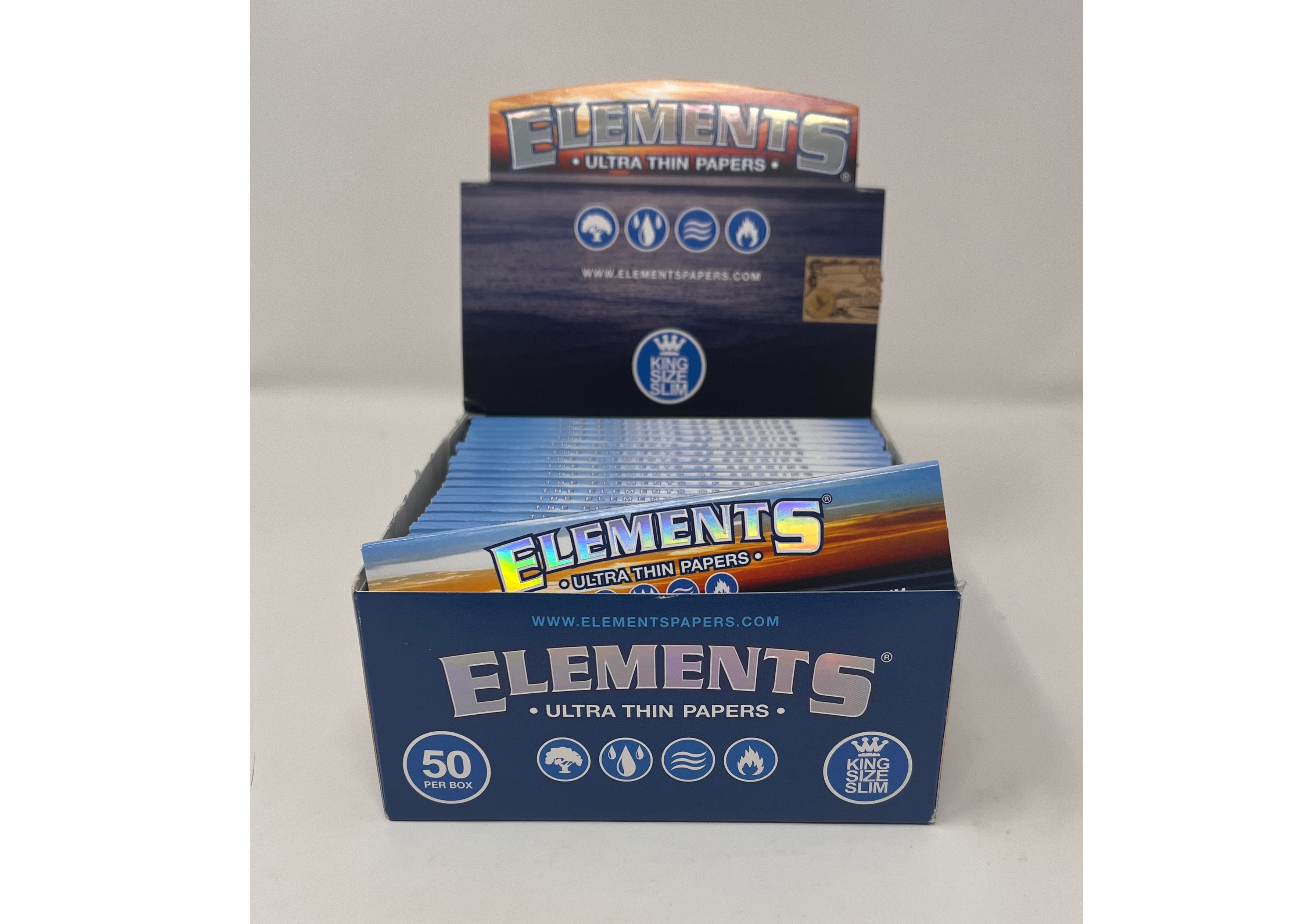 Photograph of product: Elements | King Size Slim | Rice Paper Rolling Papers