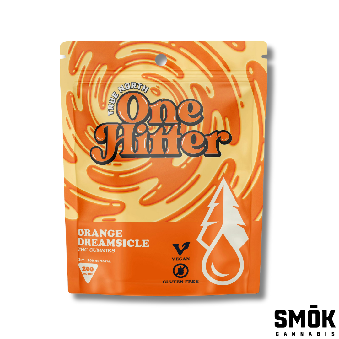 Photograph of product: True North One Hitter Gummies Orange Dreamsicle 200mg