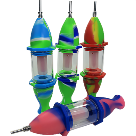 Photograph of product: Dab Straws - - 8" Silicone & Glass Shower Nectar Collector, 10MM $20