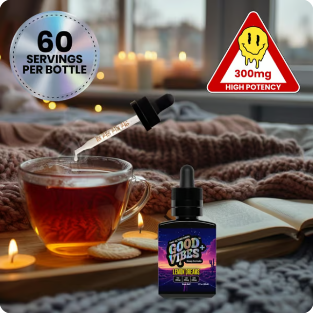 Photograph of product: Lemon Dreams Sleep 1:1:1 Fast Acting Syrup | 900mg - Good Vibes