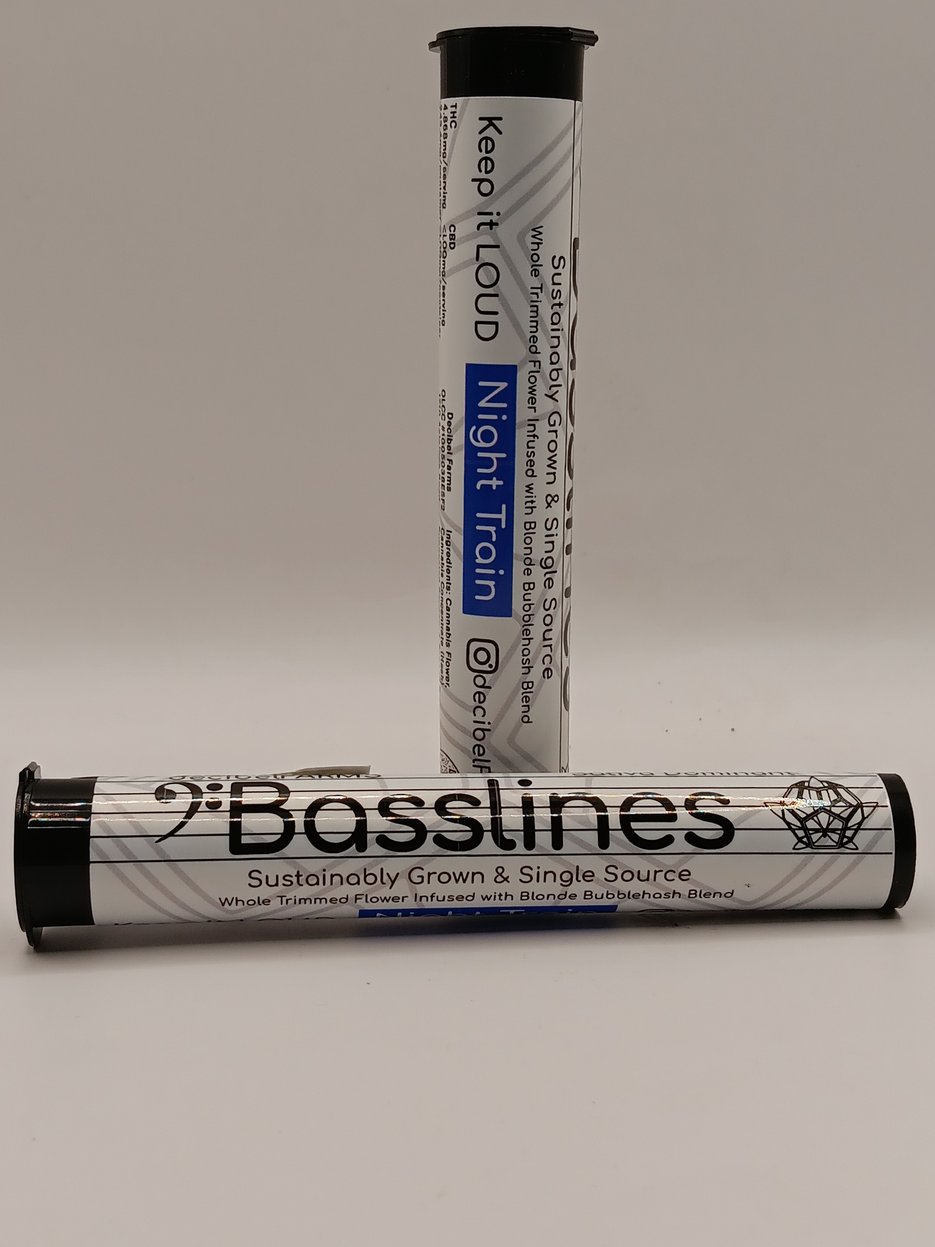 Photograph of product: Bassline Oui'd Night Train Infused Pre-roll 1g (Decibel)