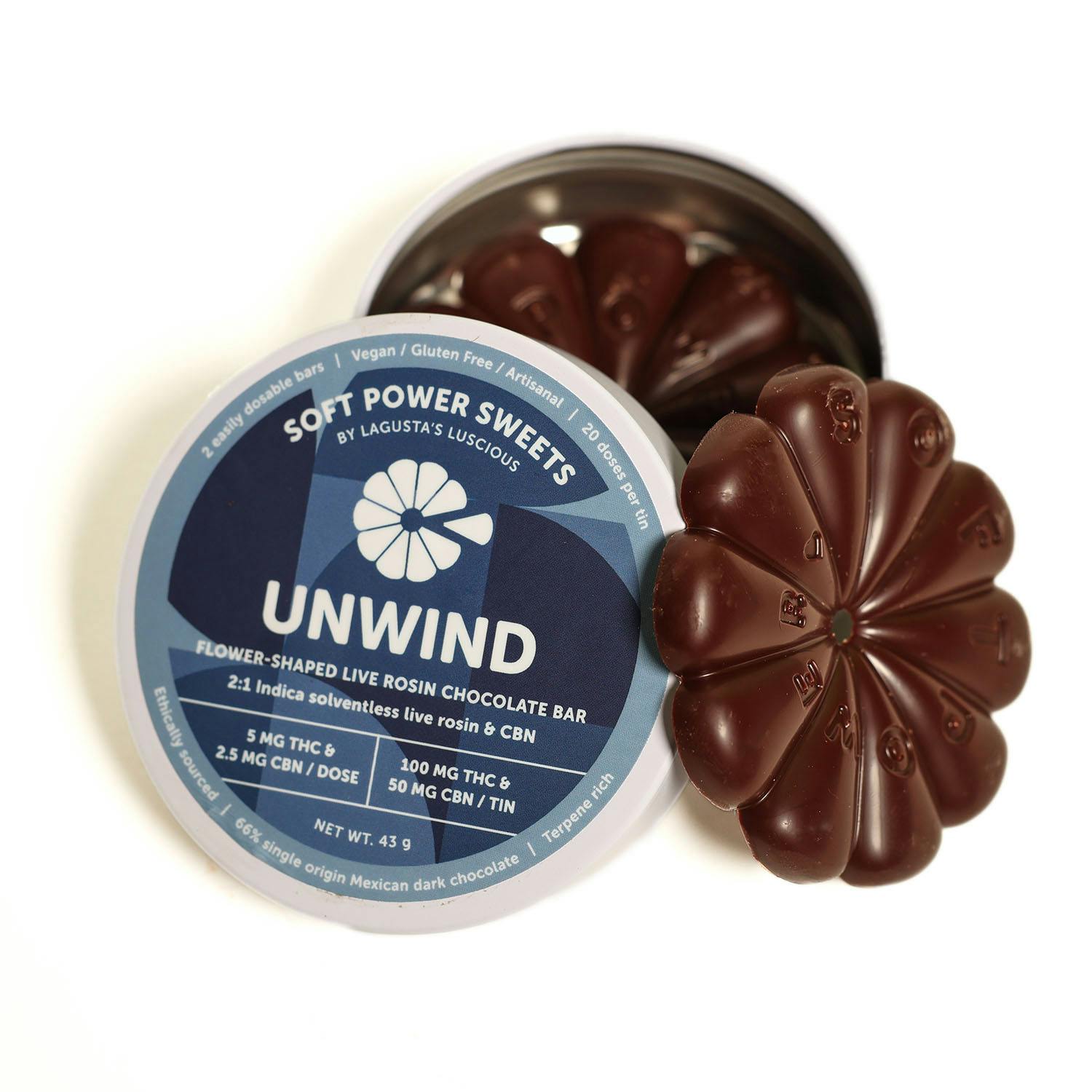 Photograph of product: Soft Power Sweets | Unwind 20pc CBN Disc | 100mg TH-oui