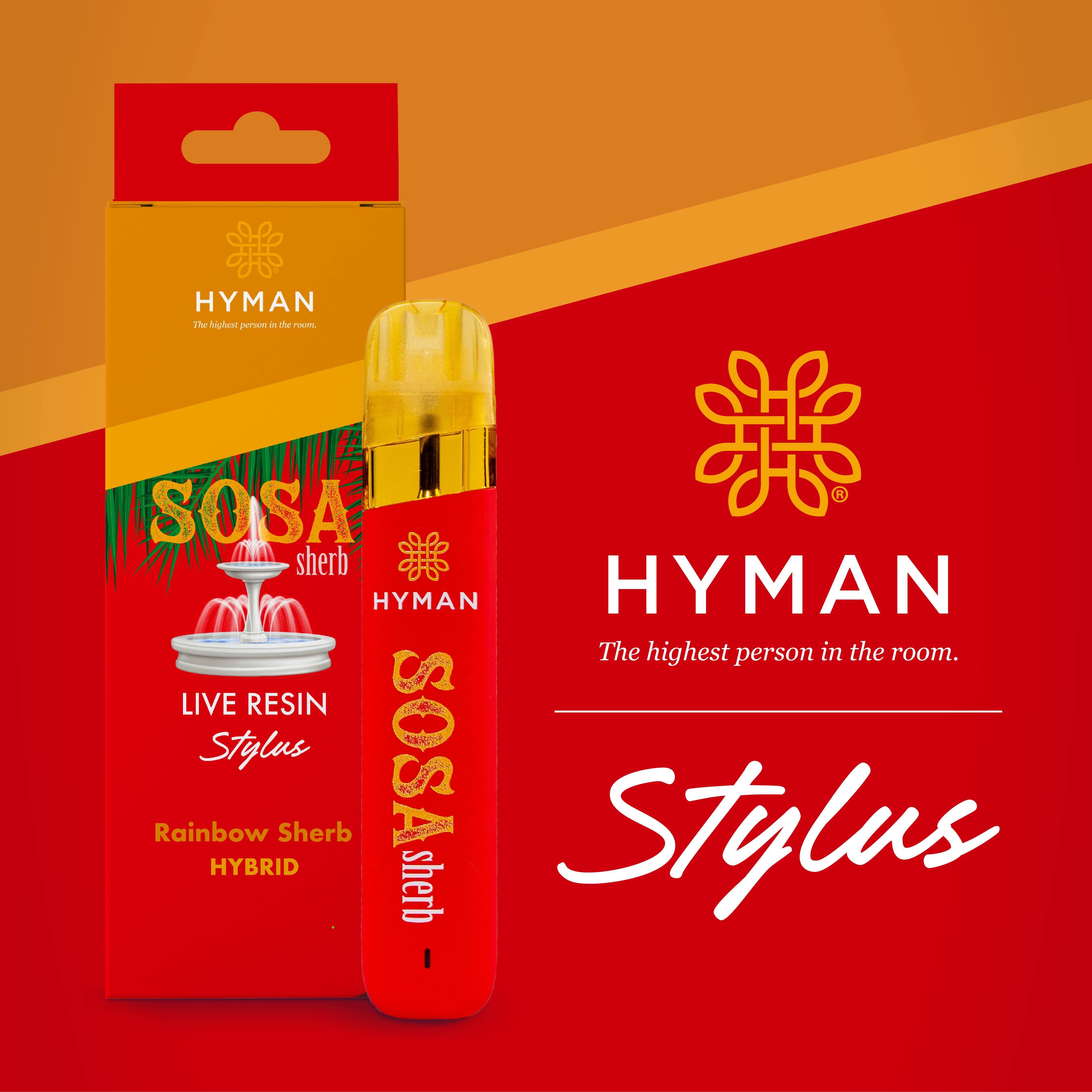 Photograph of product: Hyman 1g Live Resin Disposable | Sosa Sherb - Hybrid