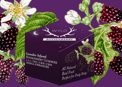 Photograph of product: Wyld   Boysenberry Oui'd Gummies 2:1:1 TH-oui:CBD:CBN   200mg