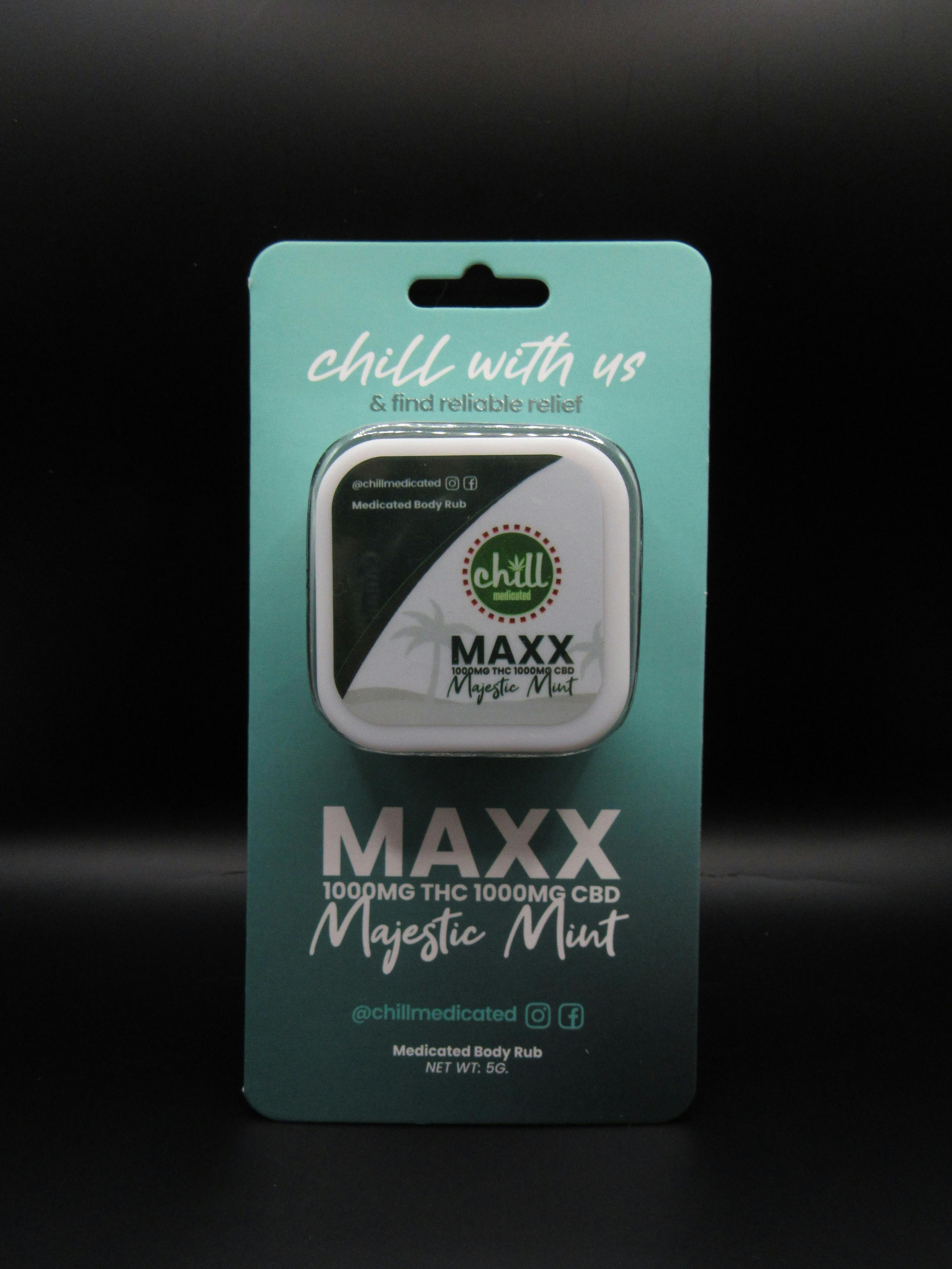 Photograph of Product: Majestic Mint MAX on the go medicated THC rub | Chill