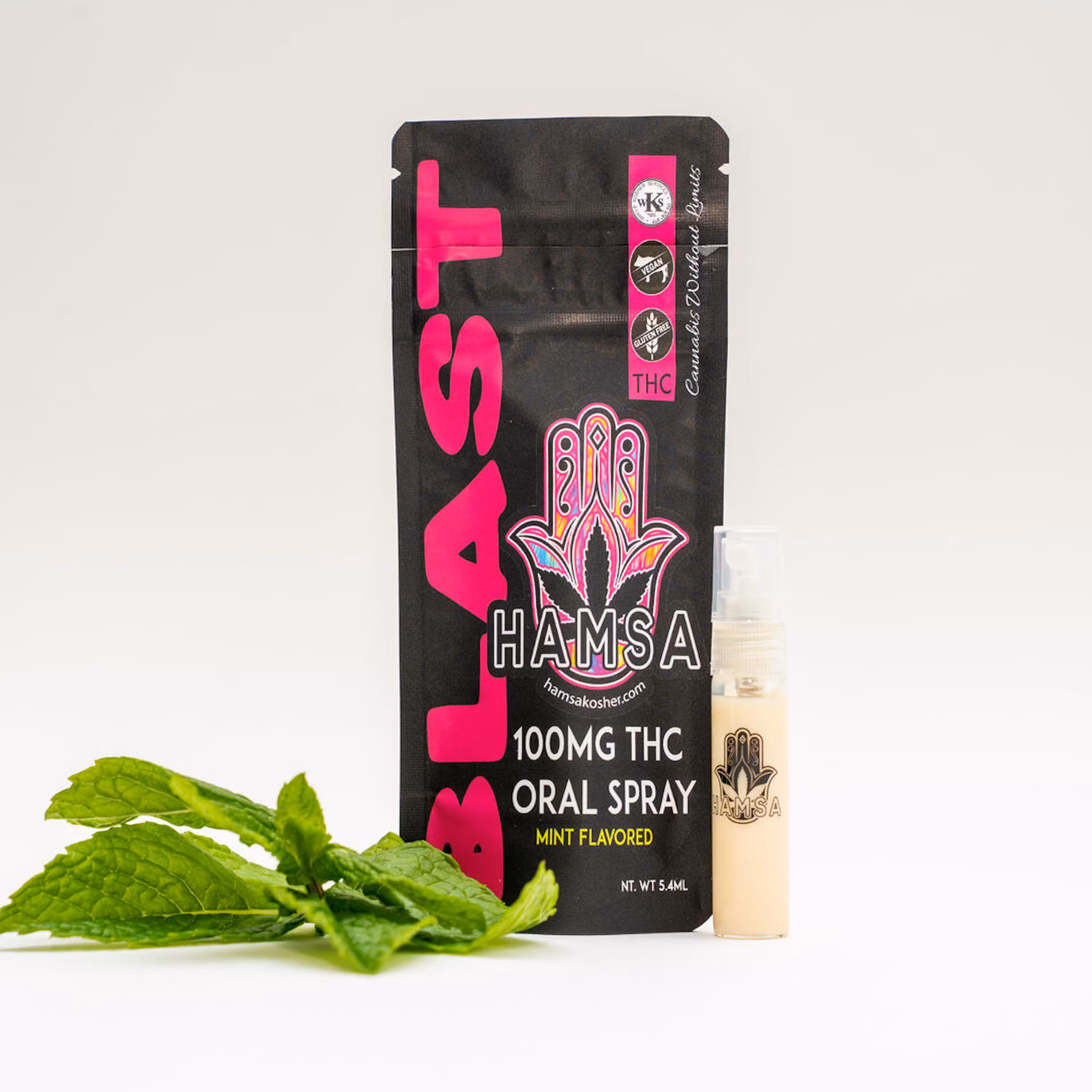 Photograph of product: Hamsa | Blast - Mint Flavored Oral Spray - 100mg TH-oui