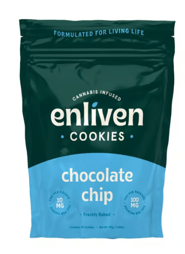Photograph of product: ENLIVEN CHOCOLATE CHIP 10PK COOKIES 100MG
