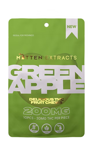 Photograph of product: Green Apple Fruit Chews 200mg