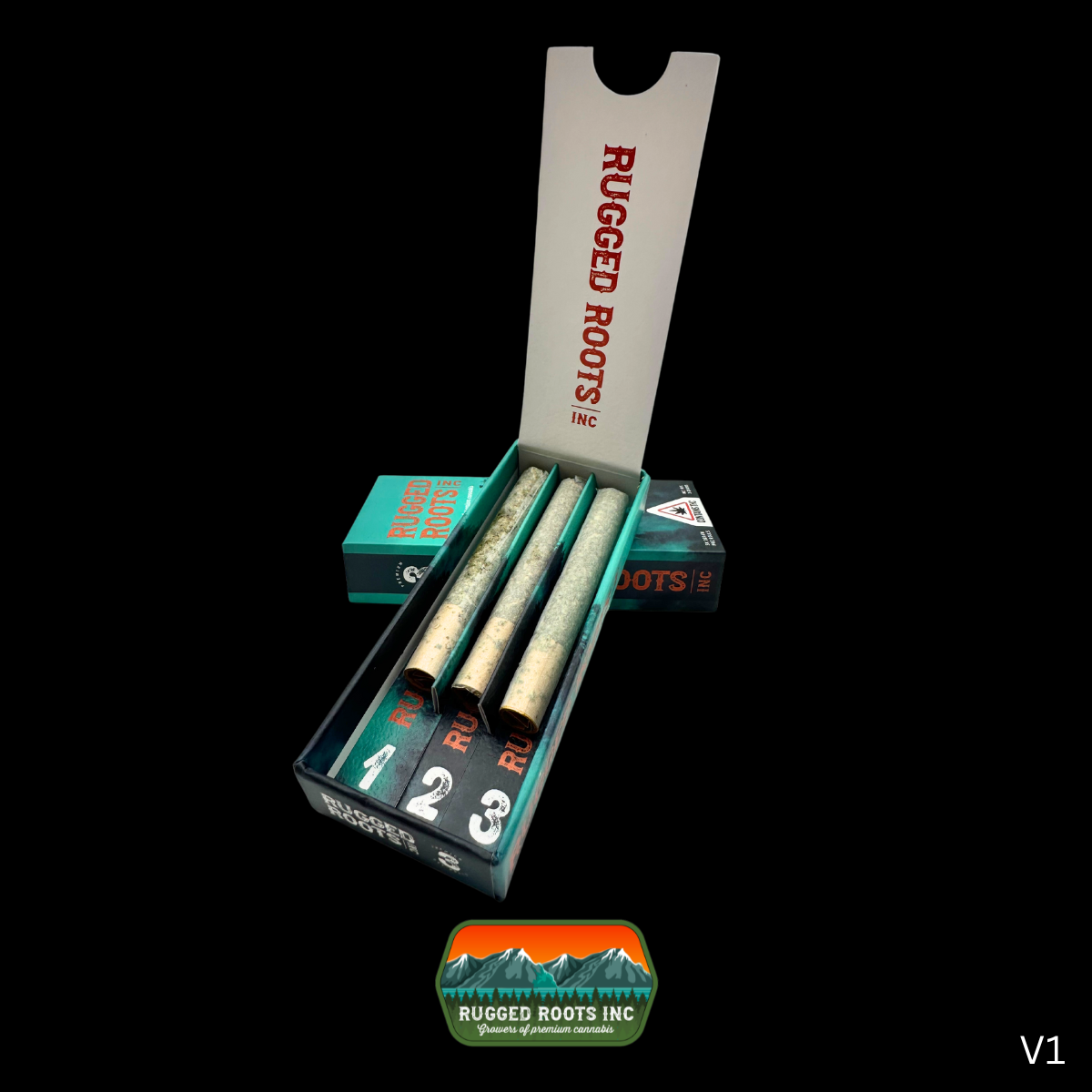 Photograph of product: Rugged Roots | Variety #1001 Infused Pre Roll 1.2g 3 Pack 3.6g