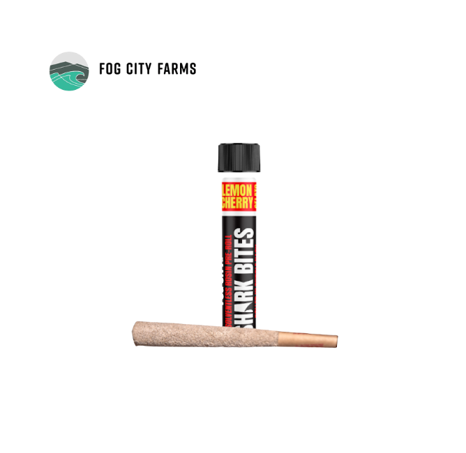 Photograph of product: LEMON CHERRY GELATO 1.5G ROSIN INFUSED SHARK BITE PREROLL