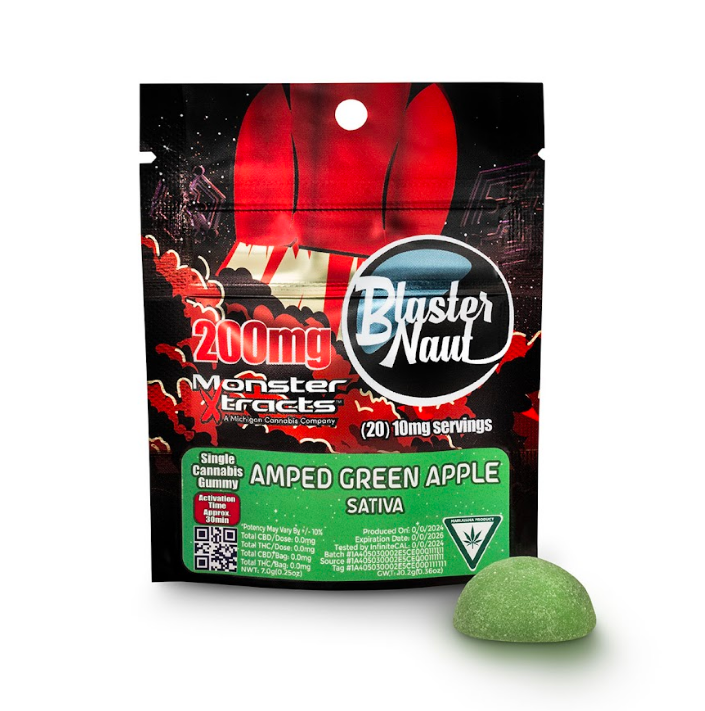 Photograph of product: Monster Xtracts | Amped Green Apple | Blaster Naut | 200mg