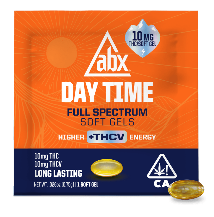 Photograph of product: ABX | Day Time | 1:1 THC:THCV Soft Gel Single | 10mg 