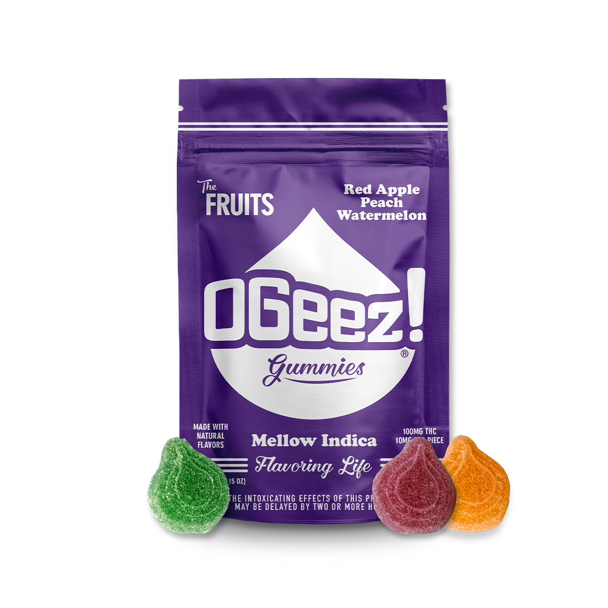 Photograph of product: OGeez The Fruits - Mellow Oui'd 100mg 10pk