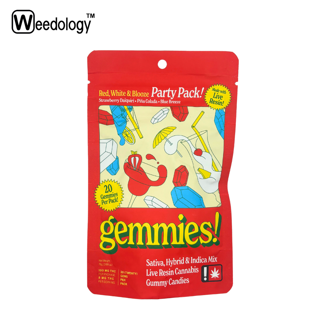 Photograph of product: Gemmies 20pk RED WHITE & BLOOZE 100mg gummies