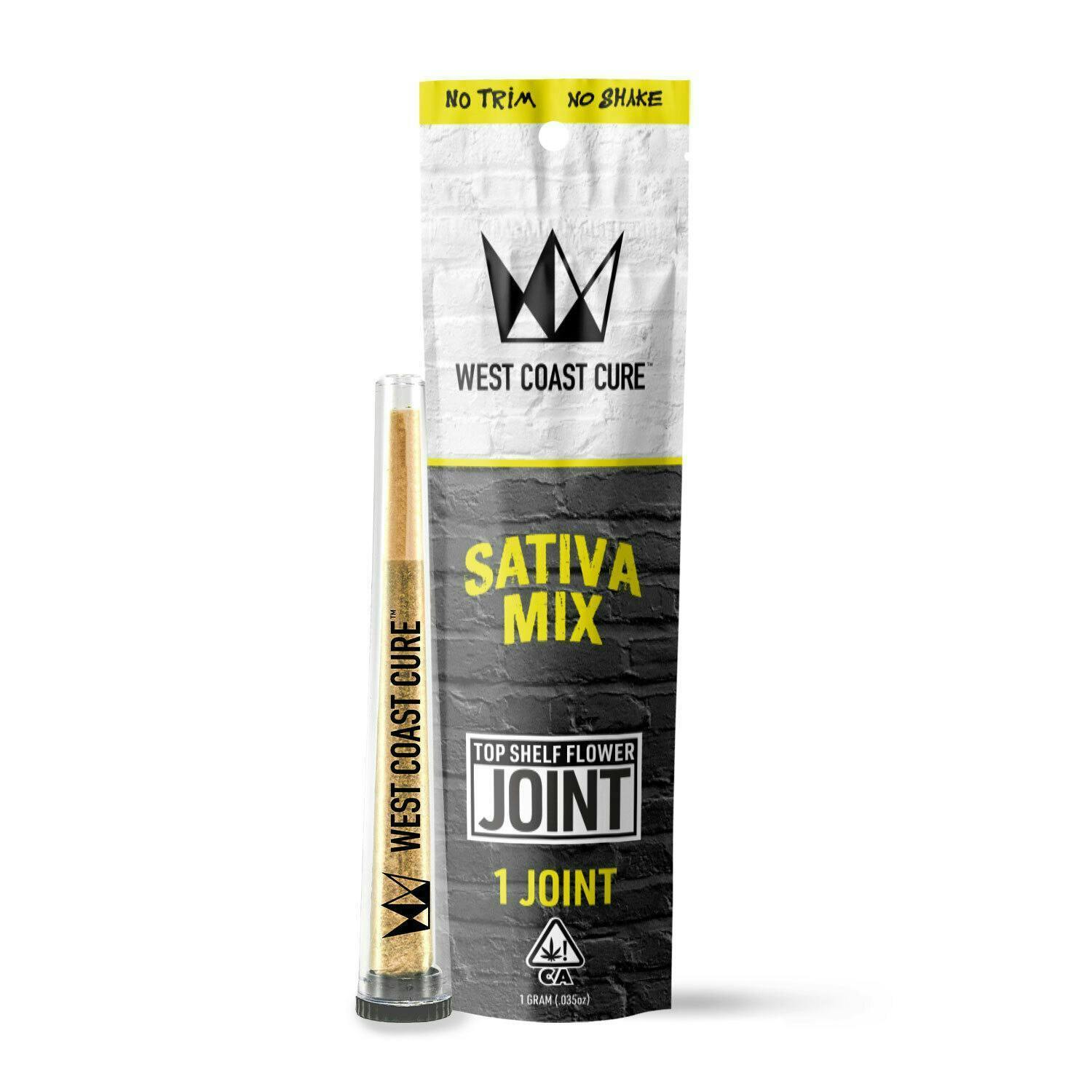 Photograph of product: West Coast Cure | Sativa Mix | Top Shelf CUREjoint | 1g