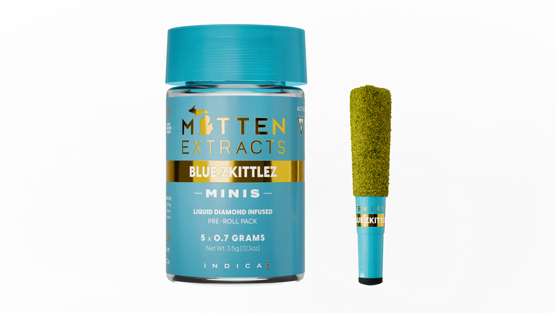 Photograph of product: Blue Zkittlez 5PK Mini Pre-Roll