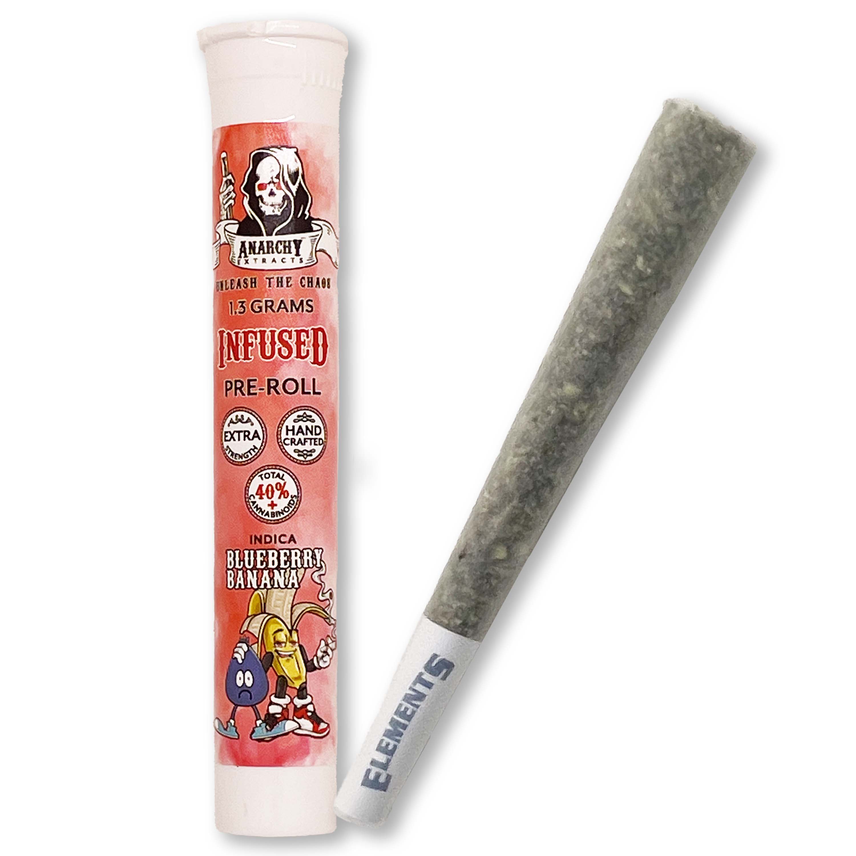 Photograph of product: Anarchy - Blueberry Banana Infused PreRoll - 1.3g