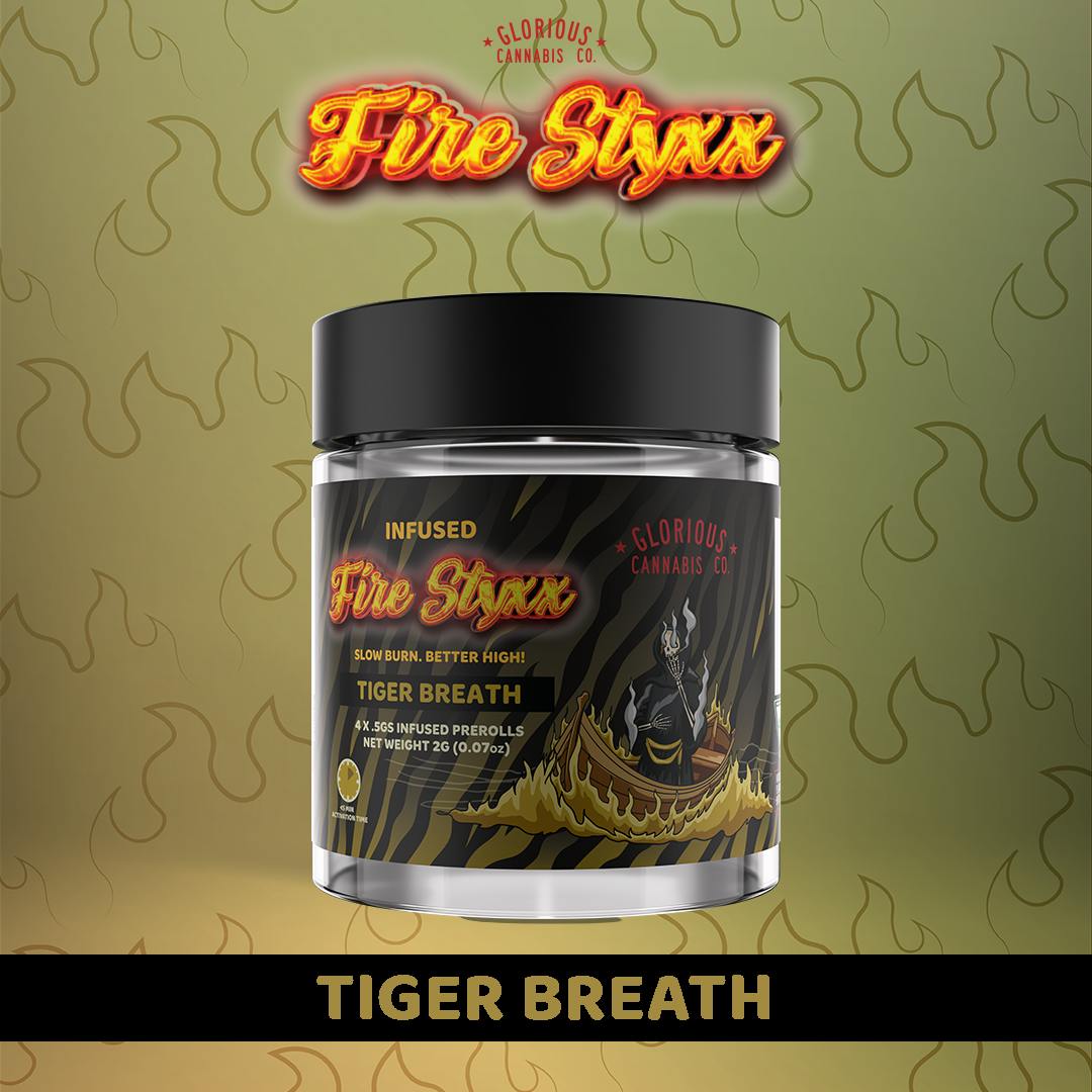 Photograph of product: Fire Styxx Infused .5g 4pack pre roll (Tiger Breath)