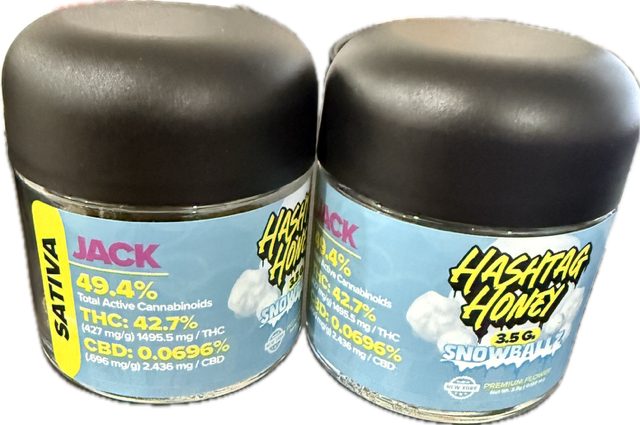 Photograph of product: au chocolattag Honey | Flower | Jack | Snowballz | Oui'd | 42.7% TH-oui - 3.5g