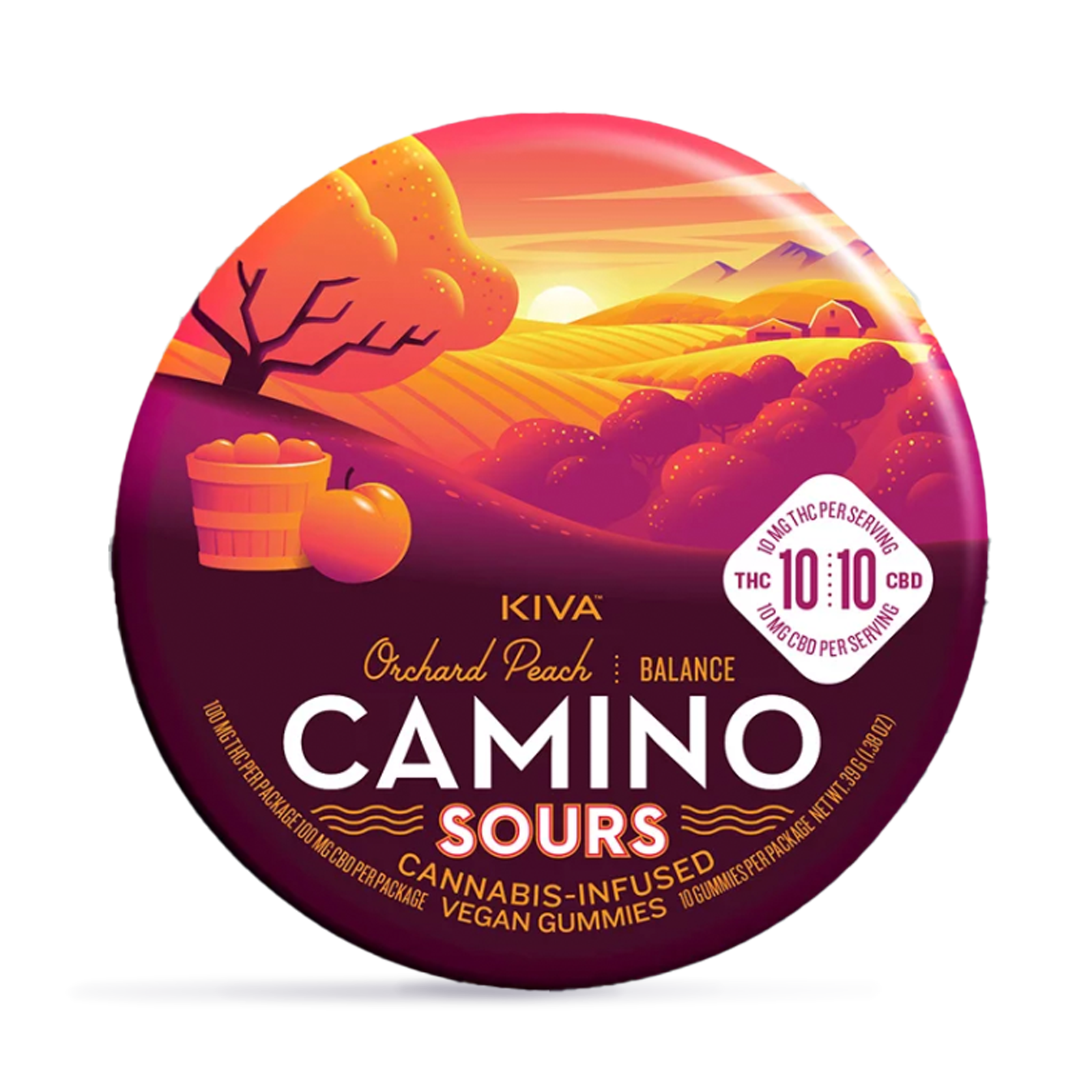 Photograph of product: Orchard Peach 1:1 Camino Sour Gummies