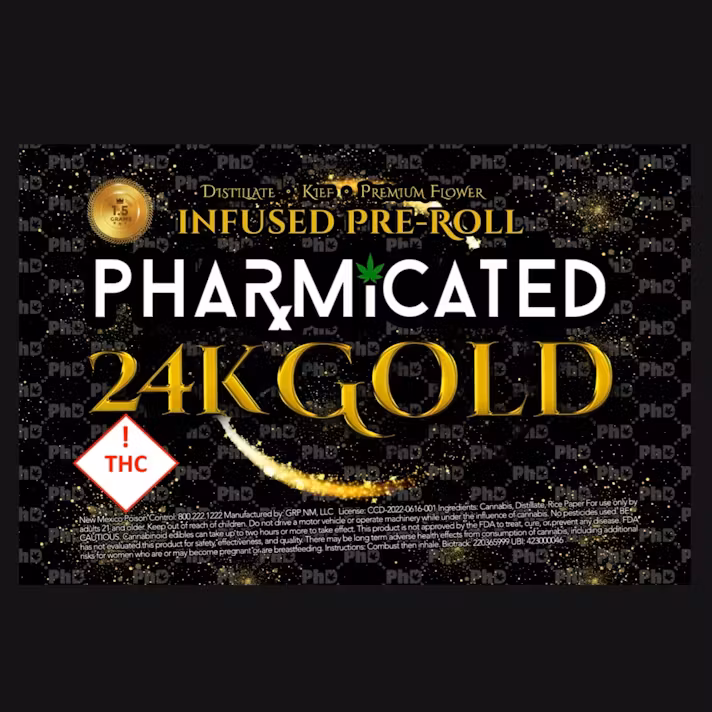 Photograph of product: 24K Gold (I) Infused Pre-Roll 1.5g