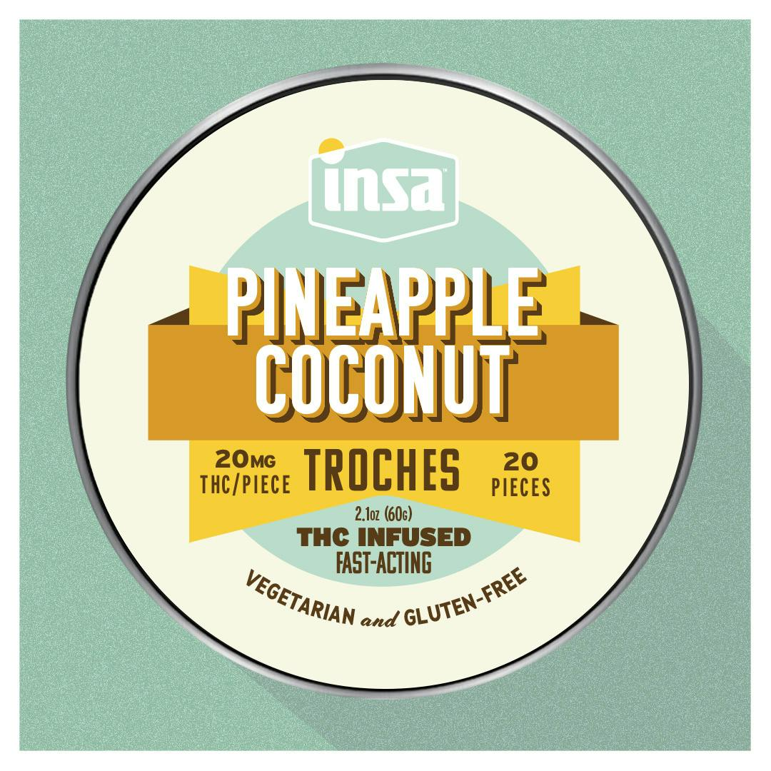 Photograph of product: Pineapple Coconut | 20mg RSO Troche | 20pk