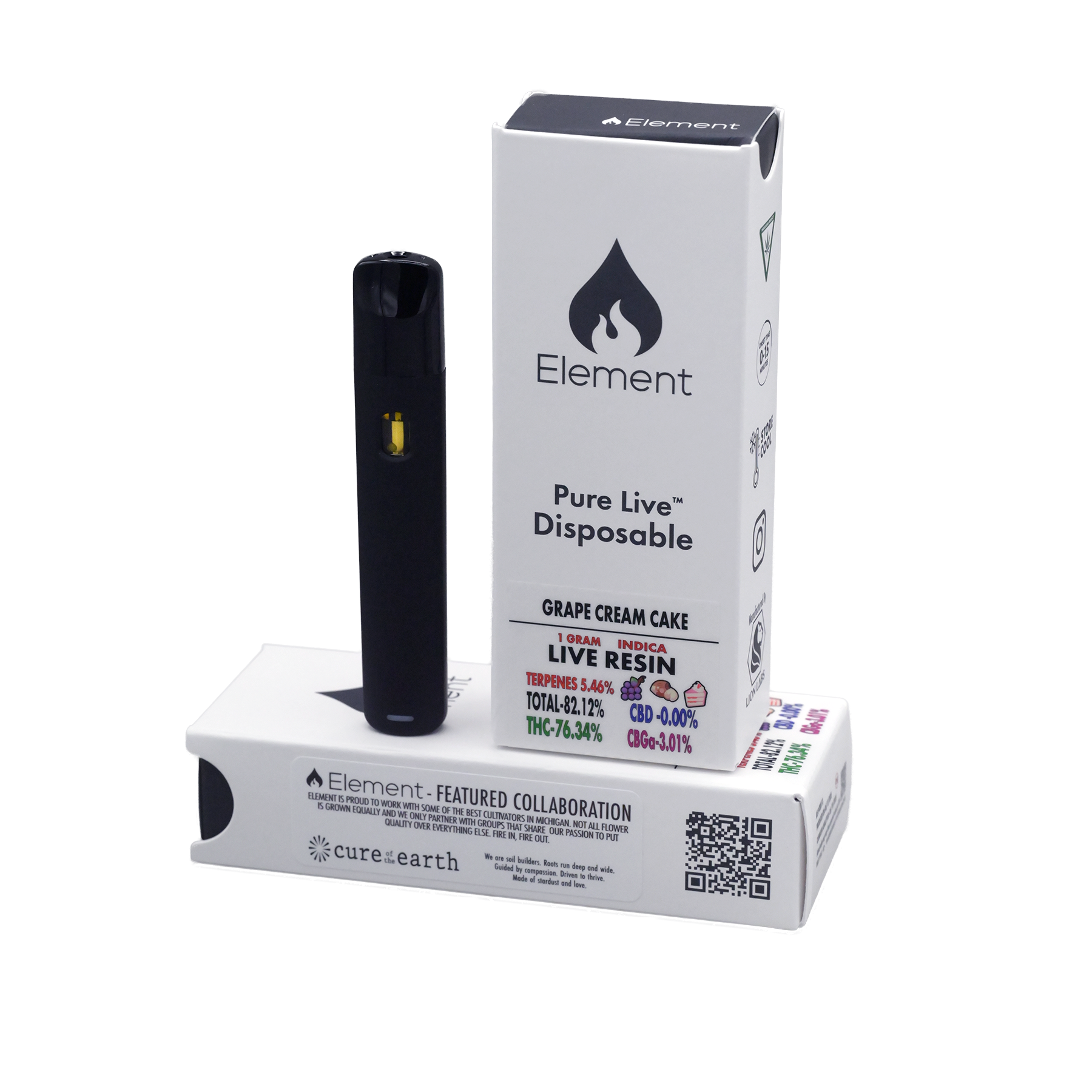 Photograph of product: Element | Grape Cream Cake | Live Resin Disposable