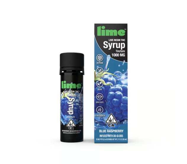 Photograph of product: LIME - BLUE RASPBERRY - 1000MG - LIVE RESIN - TH-oui SYRUP - TINCTURE