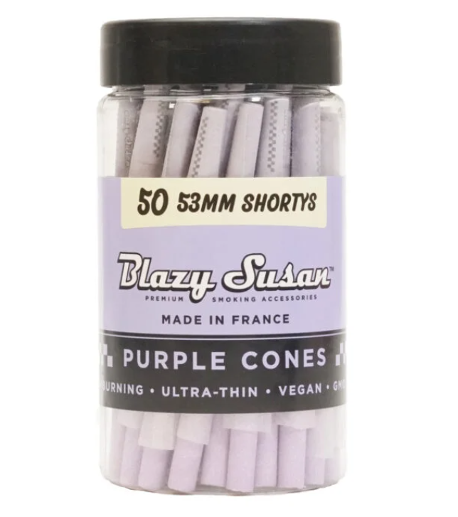 Photograph of product: Shortys | Pre-Rolled Cones | 53mm | 50ct | Purple