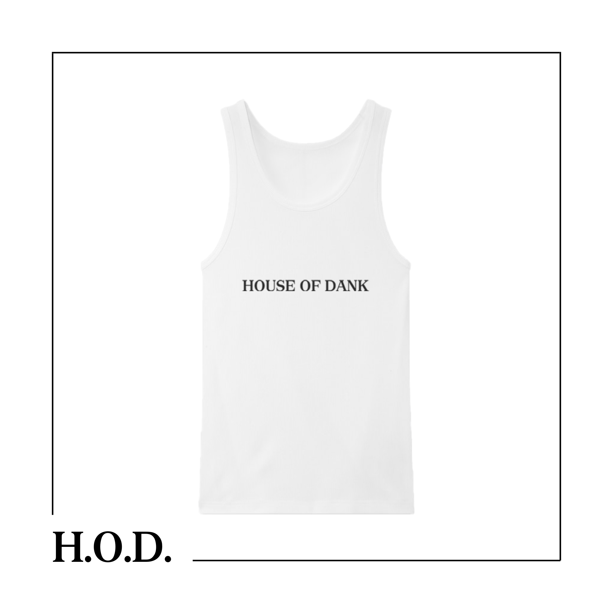 Photograph of product: H.O.D. White/Black Ribbed Tank 2XL