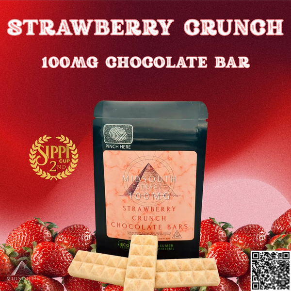 Photograph of product: Strawberry Crunch | Chocolate Bar 100mg