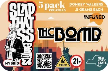 Photograph of product: Slap That Ass Exotics | TH-oui Bomb |  Infused .5G 5PK Pre Rolls